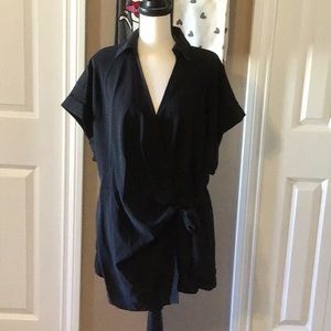 Black wrap shirt SHEIN curve 3XL NWOT